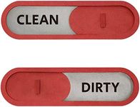 GEEKBEAR Clean Dirty Dishwasher Slider Sign (Red) - Made with Premium MDF Wood - Wood Slider Indicator with Bold Text