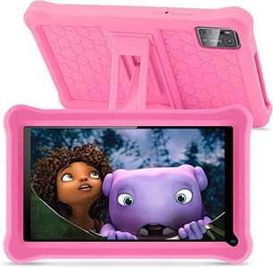 Tablette Enfants 7 Pouces Android 13 Tablette avec 8Go RAM 64Go ROM(TF 128Go), Applications Pré-Installé, Contrôle Parental, Bluetooth, WiFi, Tablette Tactile Éducative avec Kid-Proof Étui-Rose