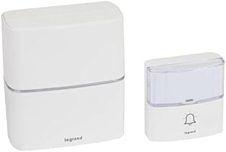 Legrand - Kit Serénité carillon et sonnette sans fil 30 mélodies + MP3 alimentation par piles - blanc