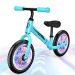 Dromlag Balance Bike for 2-5 Year Olds Kids, 50kg Weight Capacity, Adjustable Seat & Handlebars, LED Wheels, Safe & Stable, Ideal Children's Gift, Blue