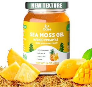 OALSE New Wildcrafted Sea Moss Gel - Natural Seamoss Gel with Ashwagandha Root, Burdock Root, Turmeric - Non-GMO, Gluten-Free, Vegan, Mango Pineapple Flavor