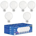 LAMPADA G25 LED Vanity Light Bulb 50W Equivalent, Globe Light Bulbs, E26 Globe LED Bulb 3000K Soft White, Vanity Bulbs for Bathroom, Makeup Mirror Lights for Bedroom, 500LM Dimmable G25 bulb Pack of 6