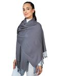 World of Shawls Pashmina Style All Seasons Handcrafted Wrap Shawl Stole Scarf (Gray)