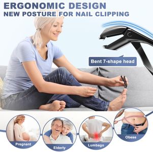 Heavy Duty Toenail Clippers for Seniors – Wide Jaw, Angled Head, Catcher