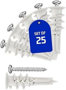 Bolt Dropper Self-Drilling Drywall Anchors - Set of 25| Heavy Duty Wall Anchors for Easy Installation | Supports up to 75 lbs. | Versatile Drywall Anchor Screws Kit for Home DIY Projects