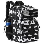 Yusudan Military Tactical Backpack for Men Women, 3 Day Assault Pack Army Molle Bag Hiking Backpacks (Cow Print)