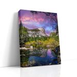 Mirror Lake & Mount Watkins Yosemite National Park Decor Wall Art (Canvas Print, 30x40 inches)