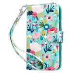 ULAK for iPhone 12/12 Pro Case Wallet, Flip Case with Card Holder PU Leather + TPU Bumper Stand Cover Kickstand Full Protective Phone Case for iPhone 12/iPhone 12 Pro 6.1 inch, Flower