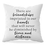 HONLUNG Friendships Gifts Pillow Covers 18x18,Long Distance Friendship Gifts,Pillow Cases Christmas Birthday Gift,Pillow Decorative for Sofa Couch