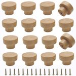 M MIMHOOY 16 Pack Wood Knobs Dresser Knobs Wooden Drawer Knobs Furniture Pulls Knobs Flat Top 35mm