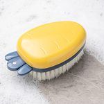 we3 Multi Purpose Super Scrubby Scrub Brush for Scrubbing Vegetables, Laundry, Shoes, Car & Tub - Deep Multi Surface Cleaning for Home & Business (Yellow)