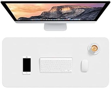 Hsurbtra Desk Pad, 30" x 14" PU Leather Desk Mat, XL Extended Mouse Pad, Waterproof Desk Blotter Protector, Ultra Thin Large Laptop Keyboard Mat, Non-Slip Desk Writing Pad for Office Home, White