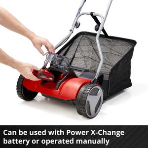 Einhell 18V Walk-Behind Cylinder Lawnmower, 38cm, 45L Grass Box – Mulching, 4 Heights, Bare Tool
