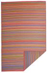FAB HAB Outdoor Rug - Waterproof, Fade Resistant, Reversible - Premium Recycled Plastic - Striped - Garden, Deck, Conservatory, Camping, Large Patio - Cancun - Multicolor - 240 x 300 cm