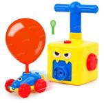 Zest 4 Toyz Power Balloon Car Toy for Kids, Balloon Launcher Car Toy Set for Kids, Balloon Car Toy with Pump DIY Inflatable STEM Balloon Pump Cars Racer Kit for Boys Girls (Multicolor)