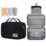 Hanging Toiletry Bag Large Capacity Travel Toiletry Bag for Men and Women Waterproof Travel Cosmetic Bag Bathroom Storage Bag with 4 Pack Travel Bottles, Black