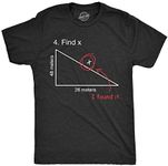 Find X T Shirt Funny Saying Math Teacher Graphic Sarcastic Gift Novelty Dad Joke (Heather Black) - XL