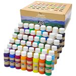 Artecho Acrylic Paint Set of 48 Color Paints, Halloween Decorations, 2Ounce/59ml Vibrant Acrylic Paint for Art Paint, Decorate, Supplies for Wood, Fabric, Crafts, Canvas, Leather&Stone