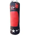 LEW 4 FT Retro Two Tone Koskin Leather Heavy Bag Leather Punch Bag Boxing MMA Sparring Punching Training Kick Boxing Muay Thai with Hanging Chain