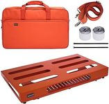 GOKKO Large Guitar Pedal Board 22” x 12.6” with Carrying Bag, Built-in Power Supply Mounting Plate (Vibrant Orange)