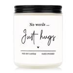 Leebbsin Sympathy Gift- No Word Just Hugs Candle Handmade Lavender- Bereavement Gifts, Thinking of You Gifts, Condolence Gifts, Cheer Up Get Well Soon Gifts for Women Men, Comfort, Hug Gift, 7oz