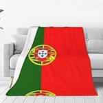 GELATU Portuguese Flag Ultra-Soft Micro Fleece Flannel Throw Blankets â€“ All Season Lightweight Warmth,Versatile Usage