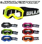 Kids Eyewear WULFSPORT MX Goggles Junior Motorcycle Scooter Bike Motocross ATV BMX MTB Racing Sports Protection Gear (Yellow)