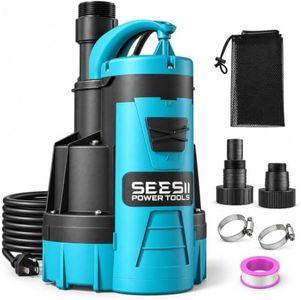 SEESII 1HP Automatic Submersible Water Pump - 5548 GPH High Flow