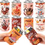 24 Pcs Can Cooler Sleeves 12 oz Funny Can Sleeves Insulated Beer Can Cooler Skinny Bottle Sleeve for Cold Drinks Gift Alcohol Holder Party Supplies (Thanksgiving Style)