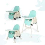 StarAndDaisy Comfort Baby High Chair for Feeding with 4 in 1 Multifunctions for 6 Months to 3 Years Girls & Boys, Hight Adjustable, Detachable Food Tray & One-Hand Adjustable (Blue)