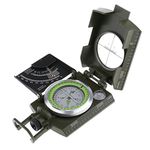 MagiDeal Multifunctional Pocket Size 50mm Dial Metal Sighting Compass with Inclinometer Waterproof for Camping Hiking, Army Green