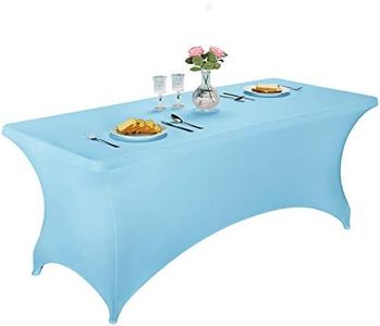 LZY Spandex Fitted Stretch Table Cover for 6 ft or 4ft or 8ft Folding Table, Rectangular Cocktail Tablecloth, Perfect for Party or Banquet