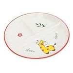 PRETYZOOM 1pc Breakfast Plate for One Flatware Kids Trays for Eating Ceramic Dish Child Food Three Grid Plate