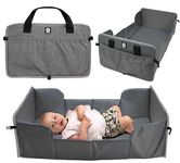 Dooky Portable Pop-Up Baby Travel Cot/ Crib, Lightweight, Compact, Includes 1 cm Thick Mattress (38 x 73 x 1 cm), Folded out 41 x 75 cm, Folded 41 x 26 cm, Suitable upto 6 Months Age, Grey Melange