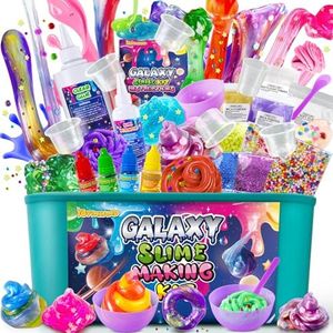 Galaxy DIY Slime Kit, Slime Making Kit para niñas 10-12, Galaxy Slime, espuma Slime, mantequilla Slime con complementos, bolas de espuma, amuletos, Slime Party Favors Regalo Juguetes para niños