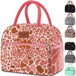 Coobiiya Lunch Bag Women, Lunch Box Lunch Bag for Women Adult Men, Small Leakproof Cute Lunch Tote Large Capacity Reusable Insulated Cooler Lunch Container for Work/Office/Picnic/Travel-Pink Leopard