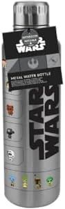 Paladone Star Wars - Botella de agua de metal con licencia oficial, decoración y regalo para fanáticos de la serie de cómics y jugadores, accesorio de escritorio de Disney para todas las edades, vasos