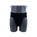 Opttiuuq Upfront Qvu Athletic Support Cricket And Multi Sport Jock Strap With Pouch (Black 33" - 34")