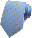 Secdtie Men's Blue Orange Dot Silk 