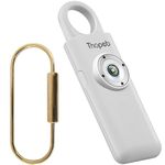 Thopeb® Personal Safety Alarm for Women by Self Defense Keychain – Rechargeable -135dB Siren, Strobe SOS Light and Key Chain in 7 Pop Colors (Silver)