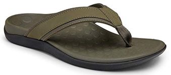 Vionic Orthopedic Tide Men's Flip Flop Sandal for Heel Pain and Plantar Fasciitis with Arch Support Medium Fit Olive Green UK 10