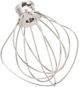 K45WW Stainless Steel Wire Whip for KitchenAid Artisan Series Tilt-Head Mixer 5 Quart Bowl, 6 Wire whisk Fits for Artisan Mixer, Heavy Duty, Dishwasher Safe, Balloon Whisk