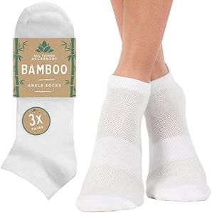 ATA Women’s Bamboo Ankle Socks, Athletic Breathable, 3 Pairs Size 6-10