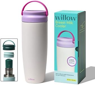 Willow - 25oz Portable Breastmilk Cooler - Keeps Breast Milk Cold for 24 Hours - Stainless Steel - Use w/Included Ice Pack or Ice Cubes - Breastfeeding Essentials - Dishwasher Safe - Alabaster