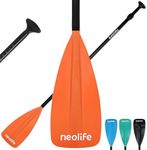 WONITAGO SUP Paddleboard Paddles with Aluminum Shaft and PP Blade, Floating Stand Up Paddle Board Paddle, Adjustable170-210 cm/68-84 Inches, Orange