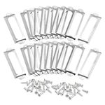 uxcell Metal Label Holders, 60x17mm 50pcs File Name Card Tag Label Holder Frame for Office Library Drawer Cabinet Shelves, Silver Tone