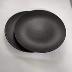 SEPARATE WAY Ceramic Stoneware Handmade 10 Inch Full Size Dinner Plate Matt Black, Set of 2