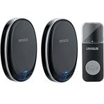 UN1QUE Wireless Door Bell for Home - Small Calling Bell for Office, 1000ft Long Range with 36 Chimes, 100dB Louder Volume, 4 Level Volume, LED Light, IP44 Waterproof (U421)