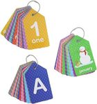Bright Creations Colorful Educational Flash Cards for Kids with Words, Alphabet, Numbers (3 Pack)