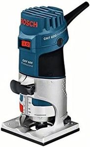 Bosch Professional GKF 600 palm router (including open-ended spanner, parallel guide, pilot, 6+8 mm collets, in carrying case)